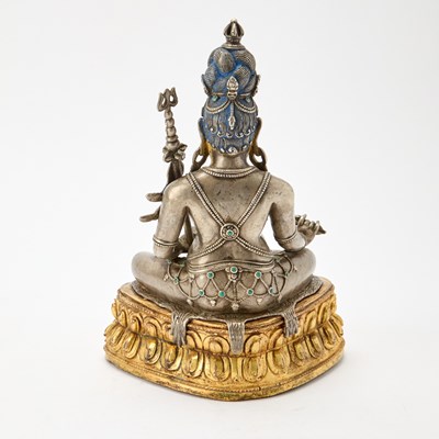 Lot 322 - A Large and Rare Tibetan Parcel Gilt Mixed Metal Alloy Figure of Tsangnyon Heruka