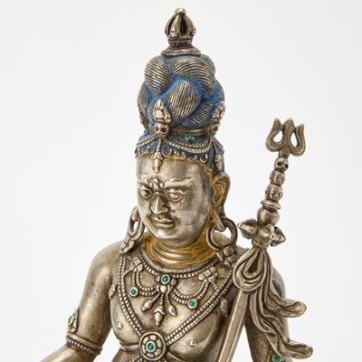 Lot 322 - A Large and Rare Tibetan Parcel Gilt Mixed Metal Alloy Figure of Tsangnyon Heruka