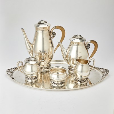 Lot 326 - Mexican Sterling Silver Tea and Coffee Service