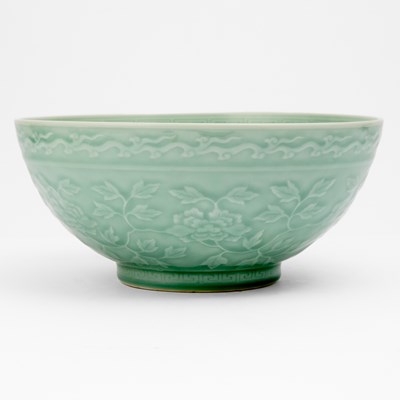 Lot 494 - A Chinese Celadon Glazed Porcelain Bowl