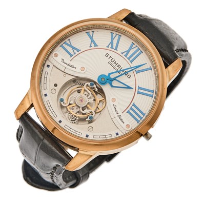 Lot 2173 - Stührling Gentlemen's Gilt-Steel 'Tourbillon Limited Edition' Wristwatch