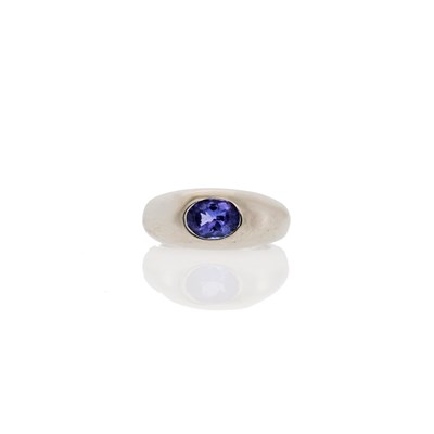 Lot 2149 - White Gold and Tanzanite Ring