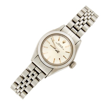 Lot 1223 - Rolex Lady's Stainless Steel 'Oyster Perpetual' Wristwatch, Ref. 6718