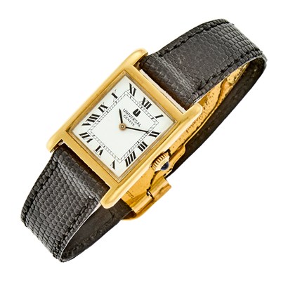 Lot 1217 - Universal Geneve Gold 'Tank' Wristwatch