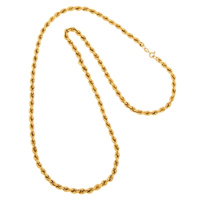 Lot 1257 - Long Gold Rope-Twist Necklace