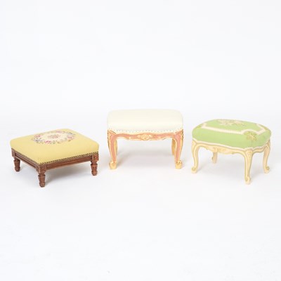 Lot 92 - Louis XVI Style Needlepoint Upholstered Footstool