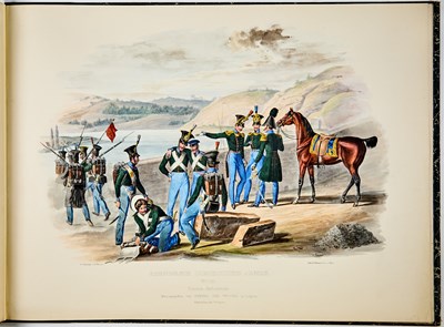 Lot 141 - Suite of lithographs depicting the Saxon Army, dedicated to Frederick Augustus II