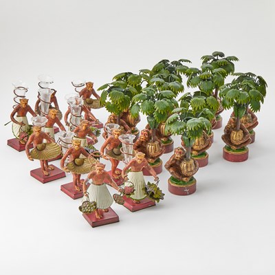 Lot 117 - A Group of Twenty-Two Monkey Table Ornaments