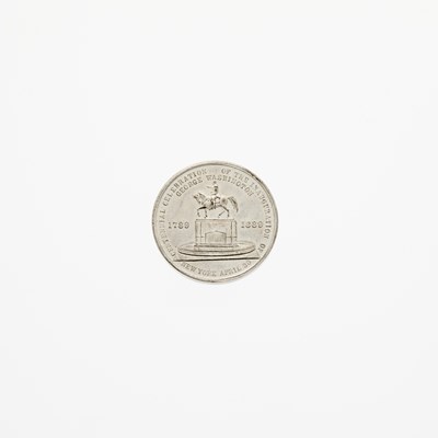 Lot 94 - United States. 1889 Washington Inauguration Centennial Soldiers' Medal. White Metal. Musante GW-1122. Prooflike Mint State.