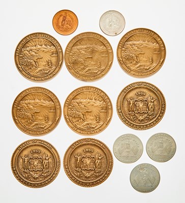 Lot 126 - United States. Group of Exonumia Relating to 1959 Alaska and Hawaii Statehood. Grades Vary.