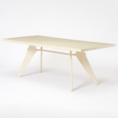 Lot 339 - After Jean Prouve Aluminum Lacquered Metal and Steel Table