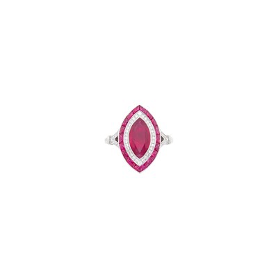 Lot 52 - Platinum, Ruby and Diamond Ring
