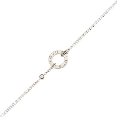 Lot 1148 - Cartier Double Strand White Gold and Diamond 'Love' Bracelet