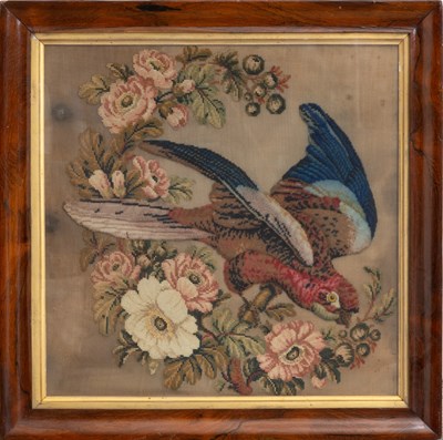 Lot 23 - English Needlework of Bird and Flowers