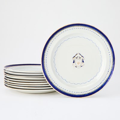 Lot 213 - Set of Ten Chinese Export Porcelain Armorial Plates
