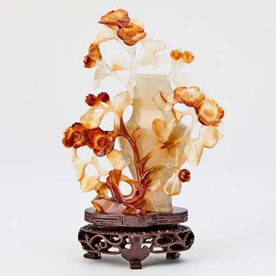 Lot 150 - A Chinese Carved Agate Vase and Cover