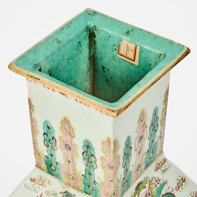Lot 90 - A Chinese Famille Rose Porcelain Square Vase