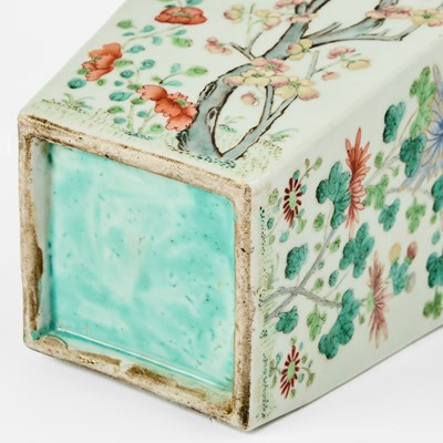 Lot 90 - A Chinese Famille Rose Porcelain Square Vase