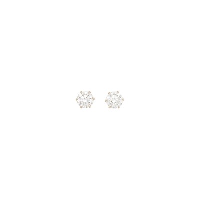 Lot 1084 - Pair of Gold and Diamond Stud Earrings