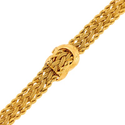 Lot 1056 - Ulysse Nardin, Hammerman Brothers Braided Gold Bracelet-Watch