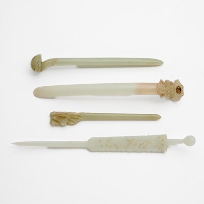 Lot 18 - A Group of Six Chinese Jade Hair Pins