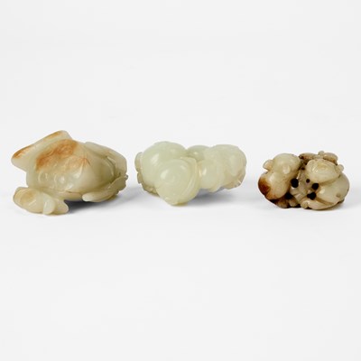 Lot 45 - Three Chinese Celadon Jade Carvings