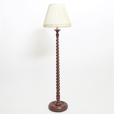 Lot 112 - Spiral-Turned Wood Floor Lamp