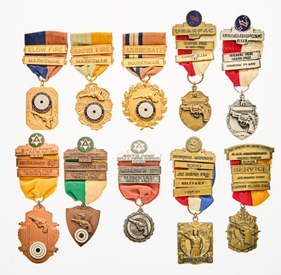 Lot 125 - United States. Group of 1950s Pistol Marksmanship Medals and Awards. Conditions Vary.