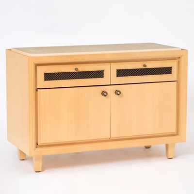 Lot 221 - Contemporary Marble Top Anigre Cabinet