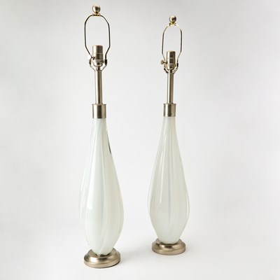 Lot 219 - Pair of Murano Glass Lamps