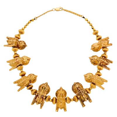 Lot 1242 - Indian Gold and Low Karat Gold Necklace