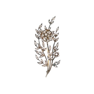 Lot 1079 - Silver, Gold and Diamond 'En Tremblant' Brooch