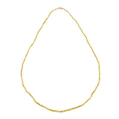 Lot 1238 - Colored Diamond Bead Strand Necklace with Gold Clasp