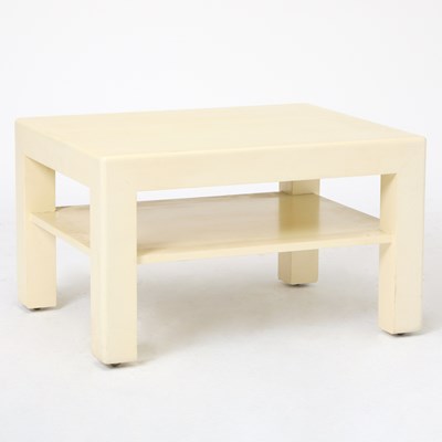 Lot 389 - Karl Springer Lacquered Linen Side Table