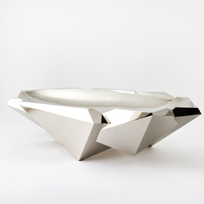 Lot 329 - Juan and Paloma Garrido Silver and Nickel-Plated Metal Sculptural “Crystal" Centerpiece