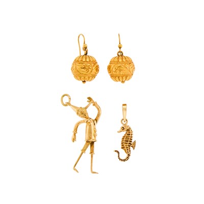 Lot 1282 - Group of Gold Jewelry