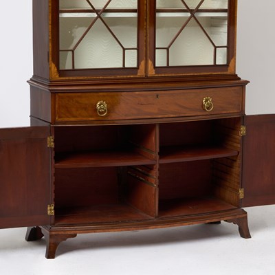Lot 169 - Pair of George III Inlaid Mahogany Bookcase Cabinets