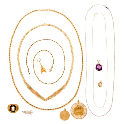 Lot 1178 - Group of Gold, White Gold and Gem-Set Jewelry, Fragments and Findings