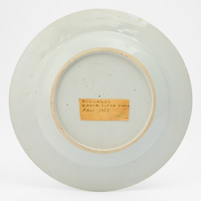 Lot 84 - A Chinese Export Slip-Decorated Enameled Porcelain Dish