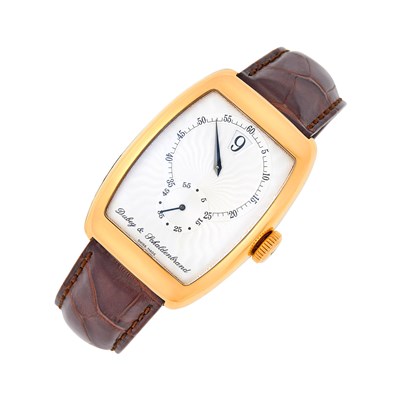 Lot 23 - Dubey & Schaldenbrand Gold 'Jump Hour Aerodyn Limited Edition No. 05/100' Wristwatch