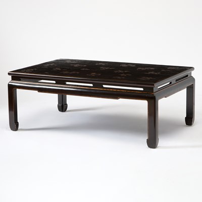 Lot 83 - Chinese Style Gilt Decorated Black Lacquer Low Table