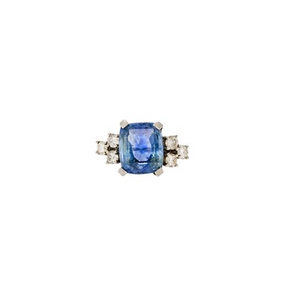 Lot 1083 - Platinum, Sapphire and Diamond Ring