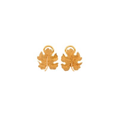 Lot 1009 - Buccellati Pair of Gold Leaf Earrings