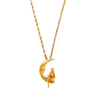 Lot 1004 - Carrera y Carrera Gold Moon and Figural Pendant Necklace