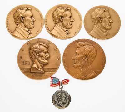 Lot 120 - United States. Group of Abraham Lincoln Medals. Grades Vary.