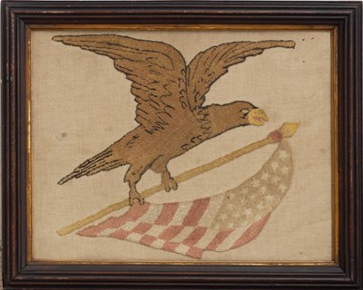 Lot 17 - Framed Needlework of an Eagle