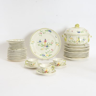 Lot 349 - Longchamp Faience Moustiers Pattern Part Dinner Service
