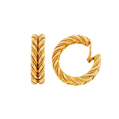 Lot 1103 - Pair of Gold Hoop Earrings