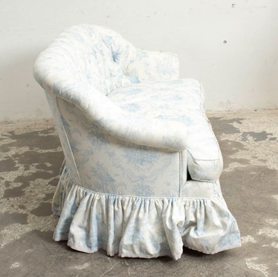 Lot 30 - Blue and White Toile Upholstered Loveseat