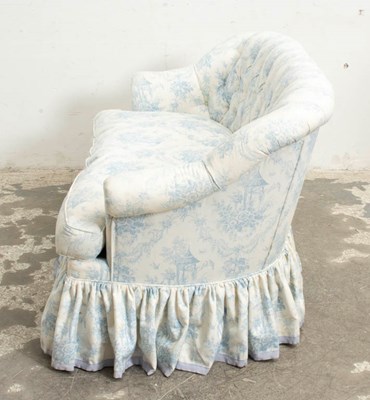 Lot 30 - Blue and White Toile Upholstered Loveseat